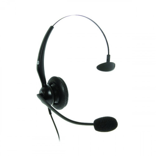 JPL JACPLUS Monaural Adjustable Headband RJ11 Connector Clothing Clip Black JAC-PLUS-RJ11-M