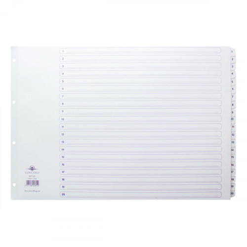 CONCORD CLASC A3 1-20 MYLAR INDX WHT