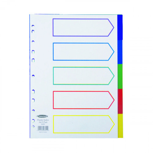 Concord Divider 5-Part A4 Polypropylene Multicoloured 06801