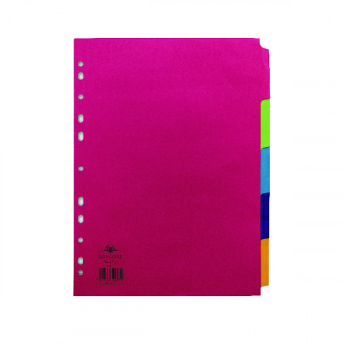 Concord Divider 5-Part A4 160gsm Bright Assorted 50699