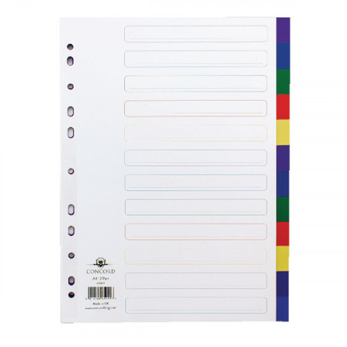 Concord Divider 12-Part A4 Polypropylene Multicoloured 65999