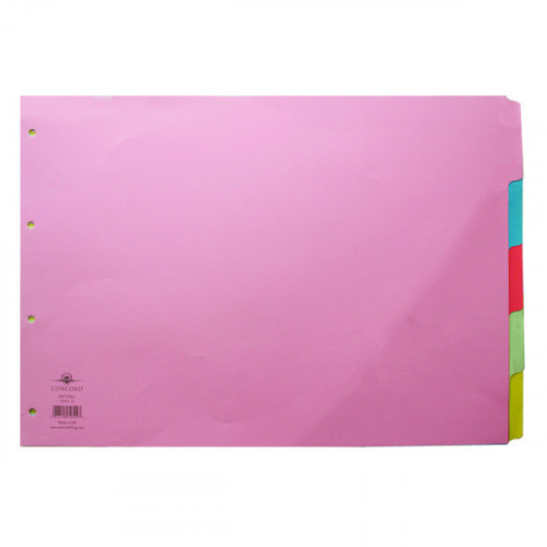 Concord Divider 5-Part A3 Landscape Pastel Colours 70399/J3