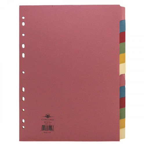 Concord Divider 12-Part A4 160gsm Multicoloured 71499/J14