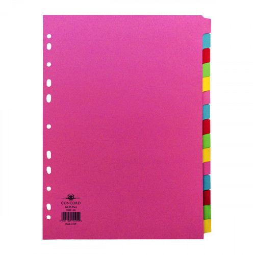 Concord Divider 15-Part A4 160gsm Multicoloured 71599/J15