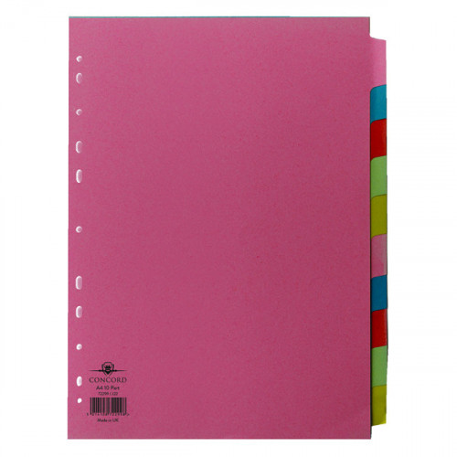 Concord Divider 10-Part A4 160gsm Multicoloured 72299/J22