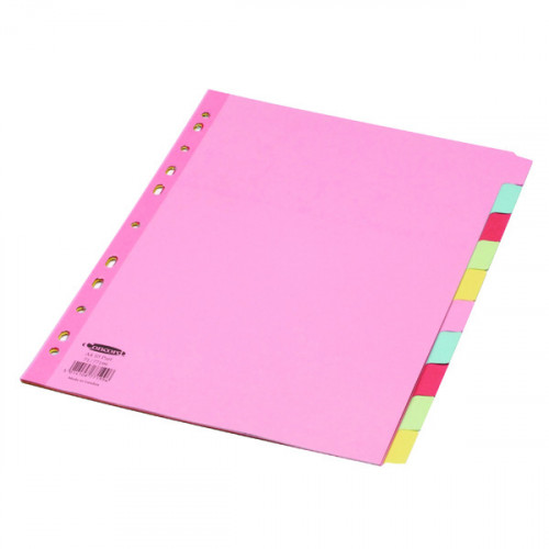 Concord Reinforced Divider 10-Part A4 160gsm Pastel Colours 77199