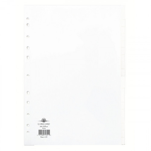 Concord Divider 20-Part A4 150gsm White 79601