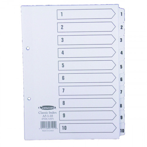 CONCORD REINFORCED INDEX 1-10 A5