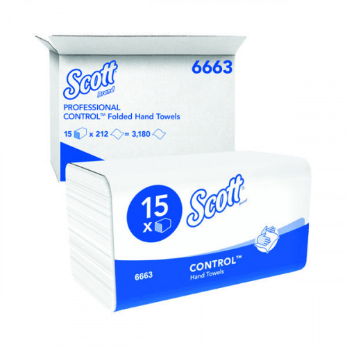 SCOTT PERFORM HAND TOWEL 1PLY WHITE
