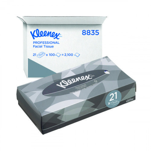 Kleenex Facial Tissues Box 100 Sheets (Pack of 21) 8835