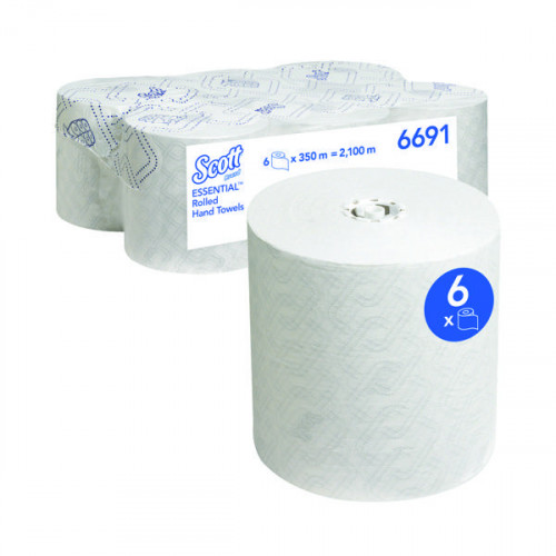 SCOTT ESS ROLL HAND TWL 350M WHT PK6