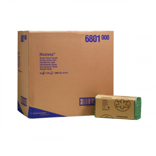 Hostess S-Fold Hand Towels Green 180 Sheets (Pack of 20) 6801