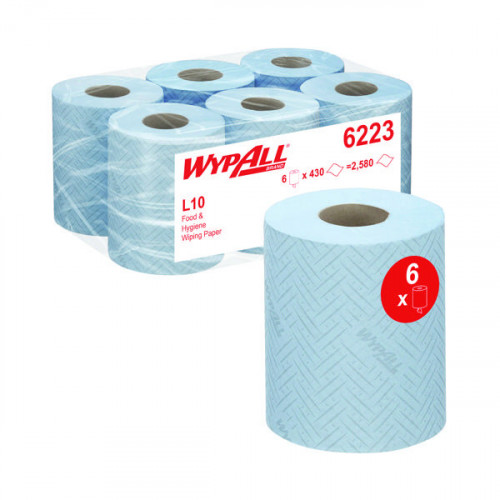 WYPALL L10 CF ROLL 1PLY BLU PK6 6223