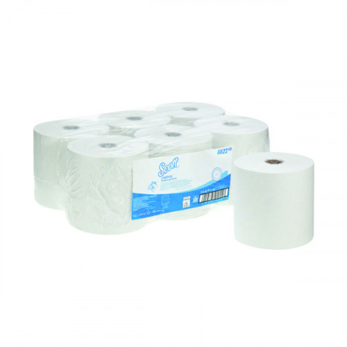 SCOTT CONTROL HAND TWL ROLL WHT PK6