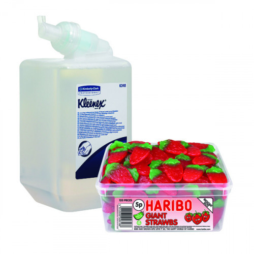 Kleenex Antibacterial Foam Hand Soap 1 Litre (Pack of 6) FOC Haribo