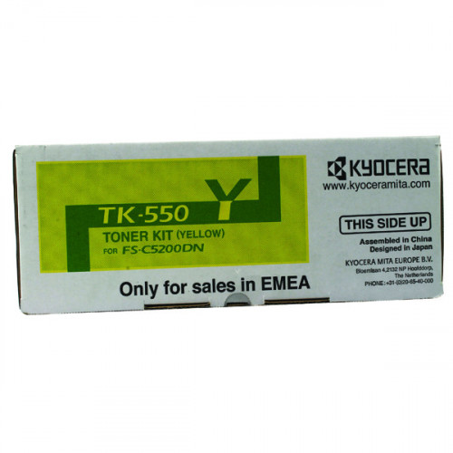 Kyocera TK-550Y Yellow Toner Cartridge (6000 page capacity) 1T02HMAEU0