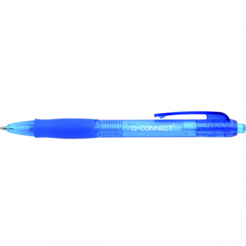 Q-Connect Retractable Ballpoint Pen Medium Blue (Pack of 10) KF00268