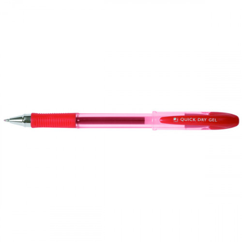 Q-CONNECT QUICKDRY GEL PEN RED PK12