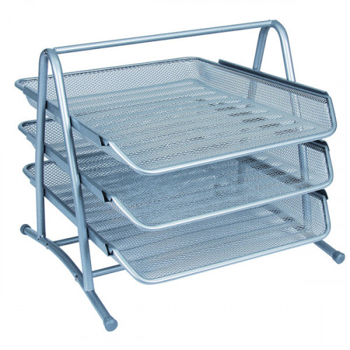 Q-CONNECT 3 TIER LETTER TRAY SILVER