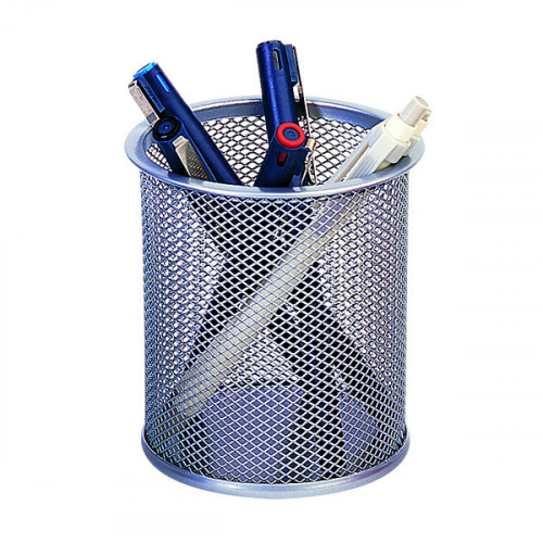 Q-CONNECT MESH PEN POT SILVER
