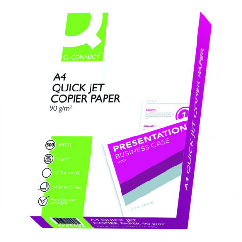 Q-Connect Premium A4 White 90gsm Inkjet Paper (Pack of 500) KF01090