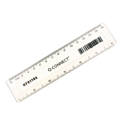 Q-CONNECT METR/IMP RULER CLEAR 150MM