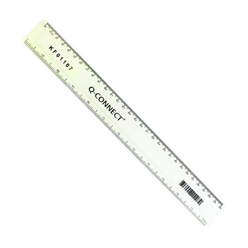 Q CONNECT RULER 30CM CLEAR PK10
