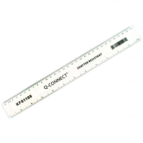 Q-CONNECT RULER SHATTERPROOF PLASTIC