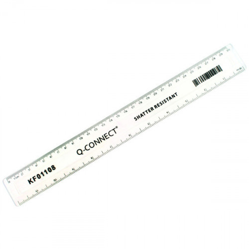 Q CONNECT RULER SHATTERPRF 30CM PK10