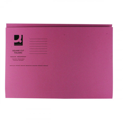 Q-CONNECT SQ CUT FLDR FC PINK PK100