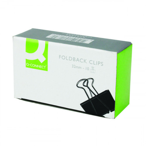 Q-CONNECT FOLDBACK CLIP 32MM PK10