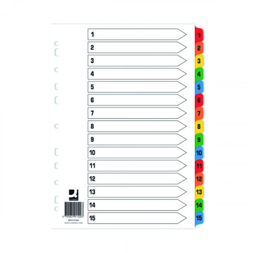 Q-CONNECT INDEX 1-15 BRD MULTI PK10