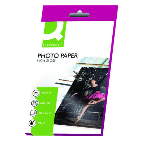 Q-CONNECT PHOTO PAPER HIGH GLOSS P25