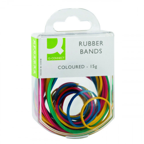 Q-CONNECT RUBBER BANDS 15GM AST COL