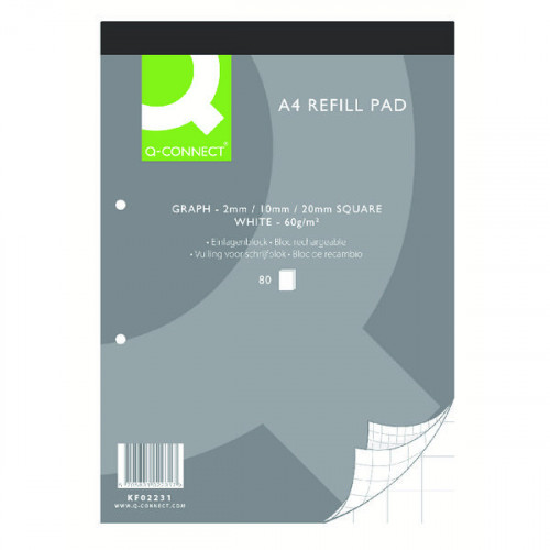 Q-Connect A4 Graph Refill Pad 80 Sheet (Pack of 10) KF02231