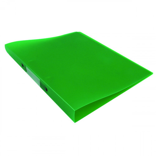 Q-Connect 2 Ring Binder Frosted A4 Green (25mm capacity and has a spine label) KF02484