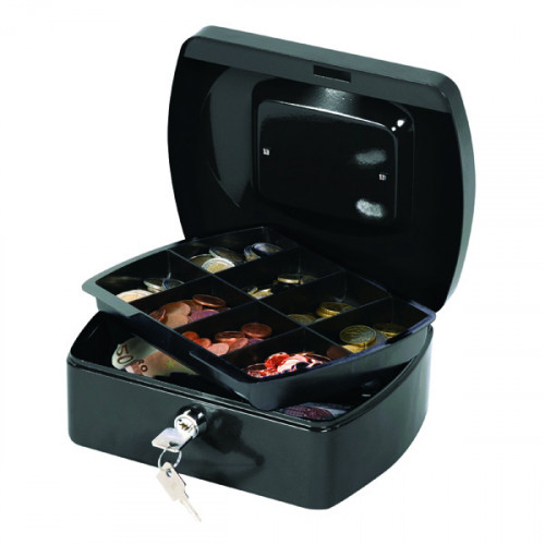 Q-Connect Cash Box 8 Inch Black KF02602