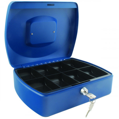 Q-CONNECT 10 INCH BLUE CASH BOX