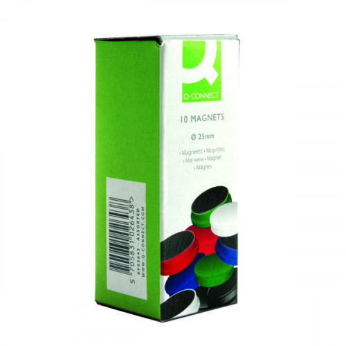 Q-CONNECT MAGNET 25MM ASSORTED PK10