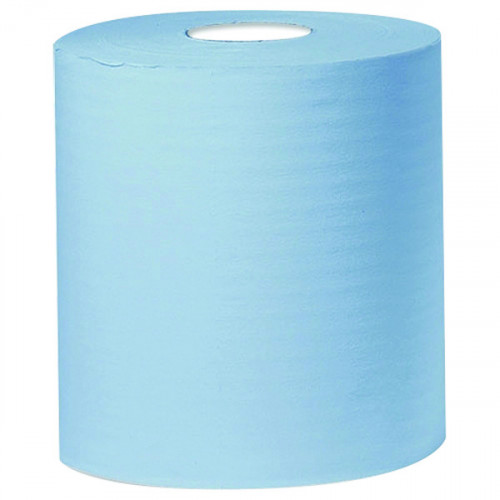2WORK CFEED ROLL 2-PLY 150M BLUE PK6