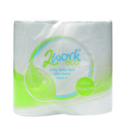 2WORK RCYC TOILET ROLL 320SH PK36