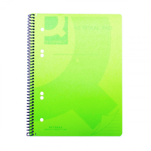 Q-CONNECT PP SPIRAL PAD A5 GREEN PK5
