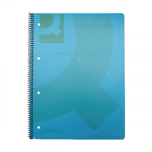 Q-CONNECT PP SPIRAL PAD A4 BLUE PK5