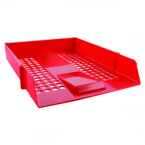 Q-CONNECT LETTER TRAY PLASTIC RED