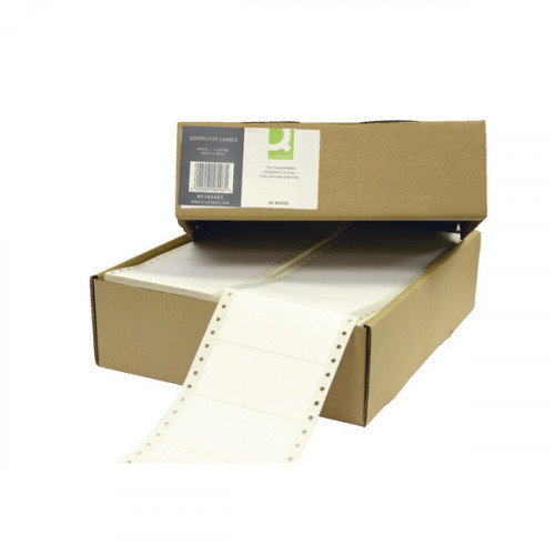 Q-Connect Computer Label 102x49mm 1 Across The Web 6 Per Fanfold White (Pack of 6000) KF102491