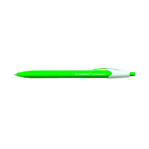 Q-Connect Biodegrade Ballpoint Retractable Black (Pack of 12) KF10496
