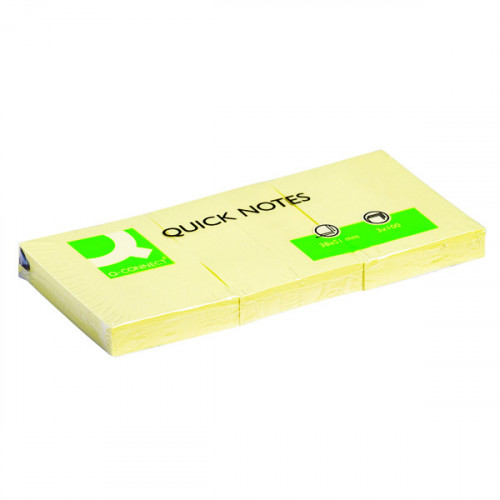 Q-CONNECT YLW 38X51 QUICK NOTES PK12