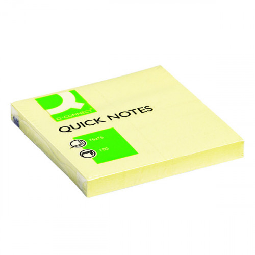Q-CONNECT YLW 76X76 QUICK NOTES PK12