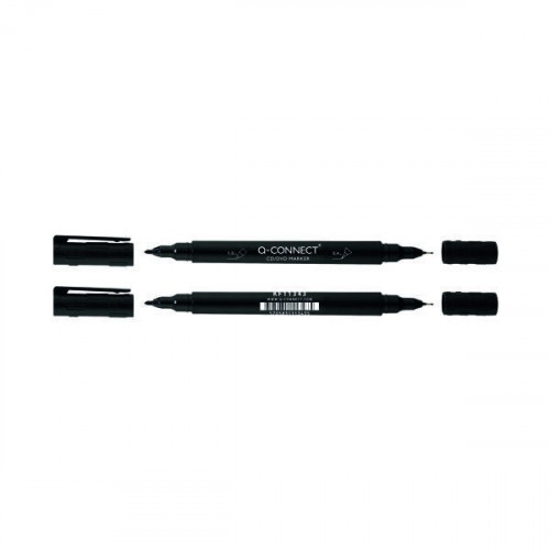 Q-CONNECT DUAL TIP MARKERS BLK PK10