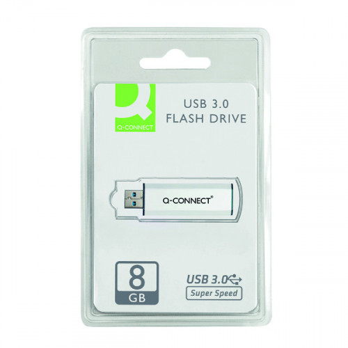 Q-Connect Silver/Black USB 3.0 Slider 8Gb Flash Drive 43202005 KF16368